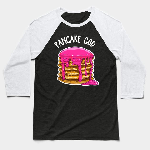 Pancake God Baseball T-Shirt by Anydudl